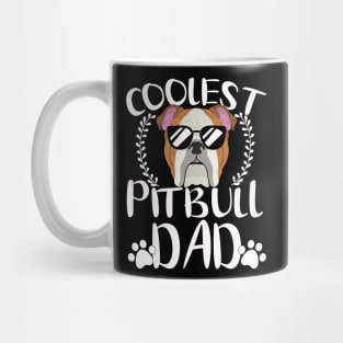 Glasses coolest pitbull dad dog papa Mug